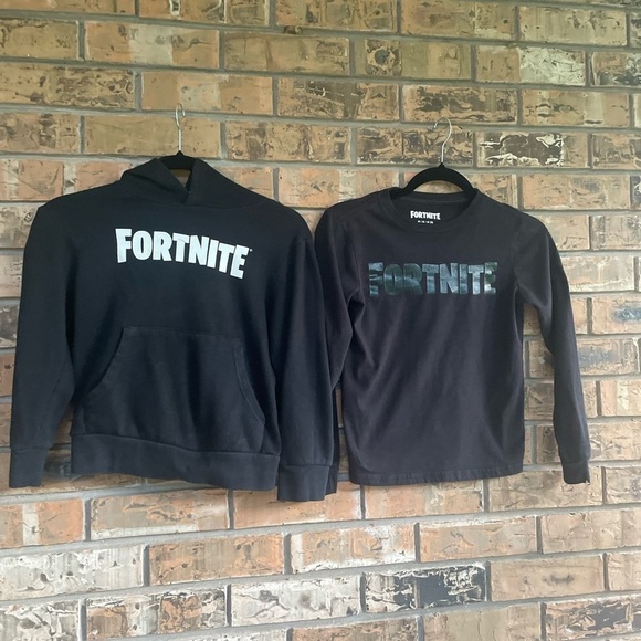 Black Fortnite Hoodie and Shirt Set - Boys Size 8 Medium - Picture 9 of 11